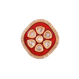 Kundan Elegance Royal Enamel Kesar Ring