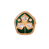 Kundan Elegance Meena Glow Ring