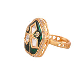 Kundan Elegance Meena Glow Ring