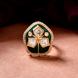 Kundan Elegance Meena Glow Ring