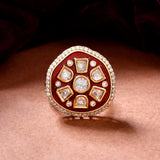 Kundan Elegance Chandni Meena Ring