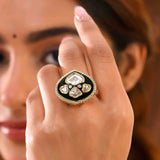 Kundan Elegance Rajputana Ring