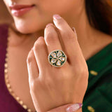 Kundan Elegance Marquess Ring