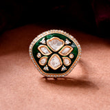 Kundan Elegance Vintage Meenakari Ring