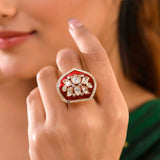 Kundan Elegance Shahi Kesar Ring