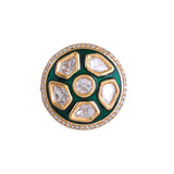 Kundan Elegance Queen Tara Green Ring