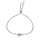 Valentine's Day Shining Heart Sterling Silver Bracelet