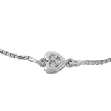 Valentine's Day Shining Heart Sterling Silver Bracelet