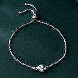 Valentine's Day Shining Heart Sterling Silver Bracelet