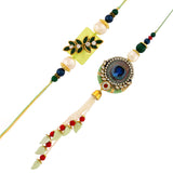 Peacock Feathers And Beads Bhaiya Bhabhi Lumba Rakhi