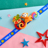 Colourful Monkey And Pinwheel Kids Rakhi For Kids