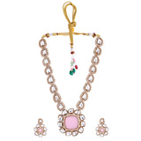 Kundan Opulence Golden Petals Pink Kundan Necklace Set