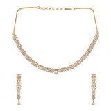 Sparkling Elegance Gold-Plated Minimal Necklace Set