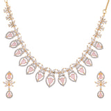 Sparkling Elegance Timeless Luxury Pink American Diamond Necklace Set