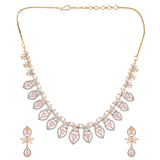 Sparkling Elegance Timeless Luxury Pink American Diamond Necklace Set