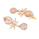 Sparkling Elegance Timeless Luxury Pink American Diamond Necklace Set