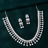 Sparkling Elegance Teardrop Treasure American Diamond Necklace