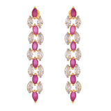 Sparkling Elegance Opulent Pink American Diamond Necklace Set