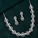 Sparkling Elegance Chic American Diamond Necklace Set