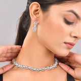 Sparkling Elegance Chic American Diamond Necklace Set