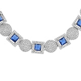 Sparkling Elegance Symphony Blue American Diamond Necklace Set