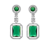 Sparkling Elegance Classic Charm Green American Diamond Necklace Set