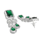 Sparkling Elegance Royal Radiance Green American Diamond Necklace Set