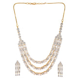 Sparkling Elegance Majestic Layers Gold American Diamond Necklace Set