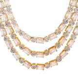 Sparkling Elegance Majestic Layers Gold American Diamond Necklace Set