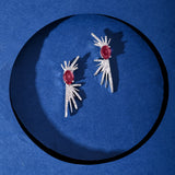 Fireworks Crimson Glint Earrings