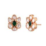 Kundan Elegance Royal Emerald Studs