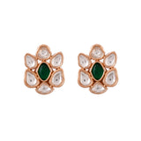 Kundan Elegance Royal Emerald Studs