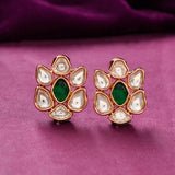 Kundan Elegance Royal Emerald Studs