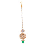 Kundan Elegance Royal Green Maang Tika