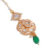 Kundan Elegance Royal Green Maang Tika