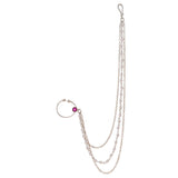 Sparkling Elegance Queen'S Treasure Pearl Nose Ring With Chain