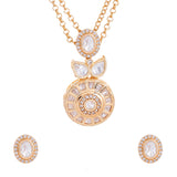 Kundan Elegance Majestic Ivory Pendant Set