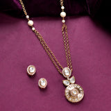 Kundan Elegance Majestic Ivory Pendant Set