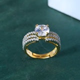 Sparkling Elegance Halo Whisper American Diamond Ring