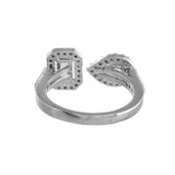 Sparkling Elegance Radiant Silver American Diamond Ring