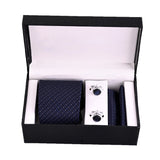 Classic Navy Dot Pattern Tie and Cufflink Gift Set