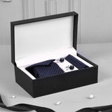 Classic Navy Dot Pattern Tie and Cufflink Gift Set