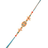 Men's Colourful Thread Traditional Design White Pearls Rakhi For Brother