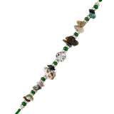 Green Beads Bohemian Motif Thread Rakhi For Brother