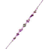 Purple Beads Bohemian Motif Thread Rakhi For Brother