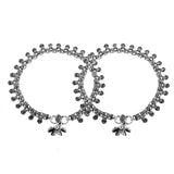 Antique Essentials Pakeezah Oxidised Anklet Set