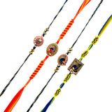 Traditional And Divine Motifs Pack Of 4 Thread Rakhis