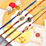 Traditional And Divine Motifs Pack Of 4 Thread Rakhis