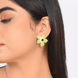 Flower Fantasy Sage Green Spring Blossom Earrings And Ring Combo