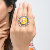 Warli Dholida Earrings And Ring Combo